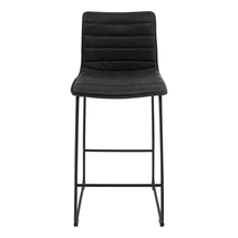 Online Designer Kitchen Latitude Run® Brooklyn 29.9" Modern Leather Bar Stool With Black Iron Legs Grey