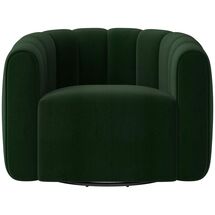 Online Designer Bedroom Fitz Channeled Green Velvet Swivel Chair