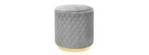Online Designer Home/Small Office Abir Grey Velvet Ottoman