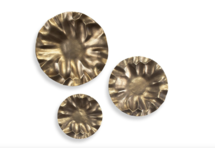 Online Designer Dining Room Peonia Outdoor Wall Decor, Gold, S/3