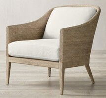 Online Designer Bedroom MARISOL SEAGRASS SLOPE ARM CHAIR