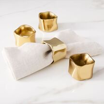 Online Designer Living Room Molten Gold Napkin Ring (Set of 4)