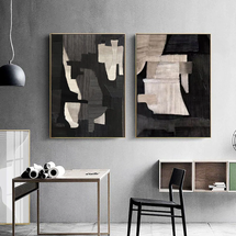 Online Designer Kitchen Large Set of 2 Milimalist Abstract Painting,Black Gray Minimalist Painting On Canvas,Textured Painting Abstract Art,black Gray abstract art