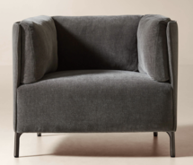 Online Designer Kitchen Clarendon Light Grey Fabric Accent Chair
