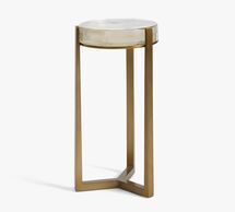 Online Designer Living Room Cori Round Recycled Glass Accent Table