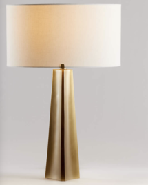 Online Designer Bedroom Isla Brass Triangle Table Lamp, Set of 2