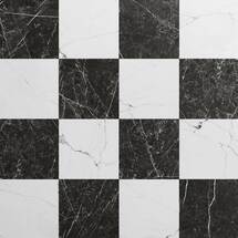 Online Designer Bathroom Fortunato Calacatta White and Nero Marquina Black 12x12 Matte Porcelain Checkerboard Tile