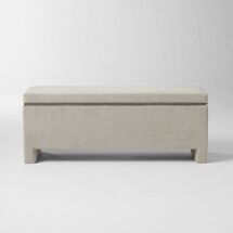 Online Designer Bedroom Nailhead Upholstered Storage Bench