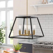 Candelabro cuadrado/rectangular Sheredan de 4 luces de diseño en línea para el salón/comedor