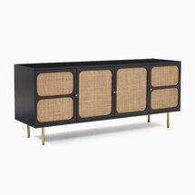 Online Designer Combined Living/Dining Ida Black/Natural 68" Media