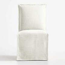 Online Designer Combined Living/Dining Addison White Flange Slipcovered Dining Chair