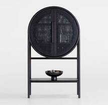 Online Designer Living Room West Charcoal Cane Bar Cabinet