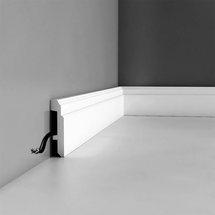 Online Designer Business/Office 1 in D x 4-1/4 in W x 78-3/4 in L Primed White High Impact Polystyrene Baseboard Moulding (Set of 14)