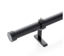 Online Designer Home/Small Office CB Matte Black End Cap and Curtain Rod Set 48"-88"