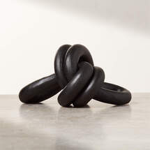 Online Designer Home/Small Office DECORATIVE BLACK CERAMIC DOUBLE LOOP KNOT XL