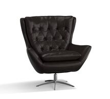 Online Designer Combined Living/Dining WELLS LEATHER SWIVEL ARMCHAIR