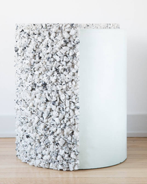 Online Designer Combined Living/Dining SHELL OF WHITE MOONSTONE FROM INDIA AND CELADON GREEN PLASTER