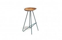 Online Designer Living Room Perch Bar Stool w/ Teal Base - Counter Height