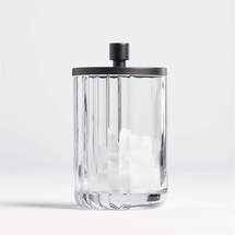 Online Designer Other Ribbed Black Glass Canister Large