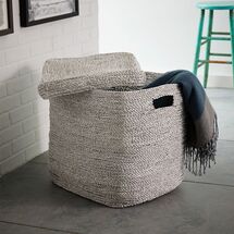 Online Designer Bedroom Metallic Woven Oversized Lidded Hamper