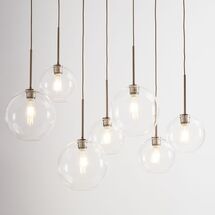 Online Designer Combined Living/Dining Sculptural Glass Globe 7-Light Chandelier 