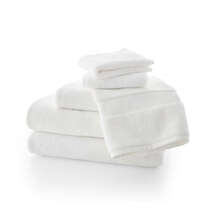 Online Designer Bedroom Organic Turkish Cotton 800-Gram White Towels, Set of 6