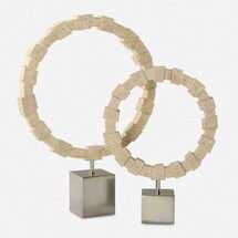 Online Designer Combined Living/Dining Ivory Fusion Rings, S/2