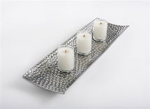 Online Designer Living Room Metro Silver Hammered Tray