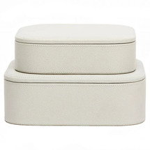Online Designer Bedroom Modern Classic Light Gray Leather Decorative Box- Set of 2