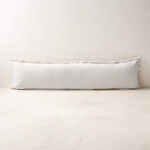 Online Designer Bedroom Bettie Warm White Velvet Lumbar Pillow With Down-Alternative Insert