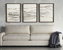 Online Designer Combined Living/Dining Birch Framed Print (Set of 3)
