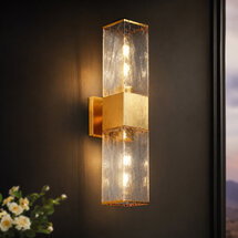 Online Designer Bathroom Terchie 2-Light 21"H Traditional Brass Iron Wall Sconce
