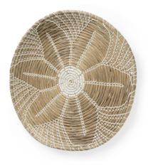 Online Designer Bathroom Mekhi 24.0L x 24.0W x 3.5 Light Brown Seagrass W/White String Round Wall Hanging Plate