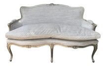 Online Designer Bedroom Silver Leaf French Settee
