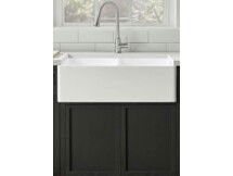 Online Designer Kitchen Arcticstone Double Basin Farmhouse Kitchen Sink with Basket Strainer by Kingston Brass