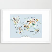 Online Designer Dining Room Cartoon animal World map