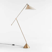 Online Designer Bedroom Avant Metal Articulating Floor Lamp with Fabric Shade