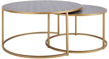 Online Designer Home Office Anza Faux Shagreen Nesting Coffee Table Set of 2