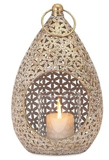 Online Designer Bedroom IMAX Corporation Teardrop Small Lantern, Gold