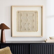 Online Designer Dining Room Framed Neutral Textile Wall Art