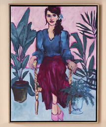 Online Designer Living Room Her Portrait With Ferms III Wall Art