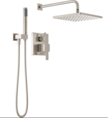 Online Designer Bathroom 342701-SP Modern Raincan Square Shower System, Rain Shower Head with Handheld Spray, Shower Faucet Set