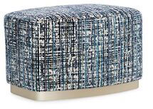 Online Designer Living Room Caracole Small Wonder Modern Classic Blue Upholstered Rectangular Ottoman