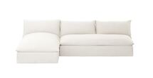 Online Designer Patio Cee Modern Classic Cream Upholstered 2 Piece Outdoor Sectional - 111"Wx72"D