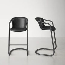 Online Designer Kitchen Higbee Genuine Leather Bar & Counter Stool (Set of 2)