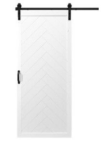 Online Designer Bedroom Paneled Wood Finish Herringbone Barn Door with Installation Hardware Kit