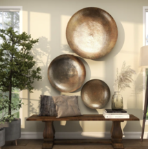 Online Designer Bedroom Metal Large Metallic Disk Plate Home Wall Decor