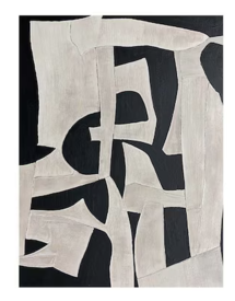 Online Designer Hallway/Entry Beige Black Texture Painting on Canvas Wabi Sabi Wall Art Beige Minimalist Wall Art for Livingroom Black Texture Art Neutral Wall Art Framed