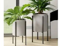 Online Designer Living Room Stacia 2-Piece Metal Pot Planter
