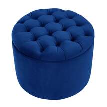 Online Designer Living Room Nalston 21" Velvet Tufted Round Storage Ottoman